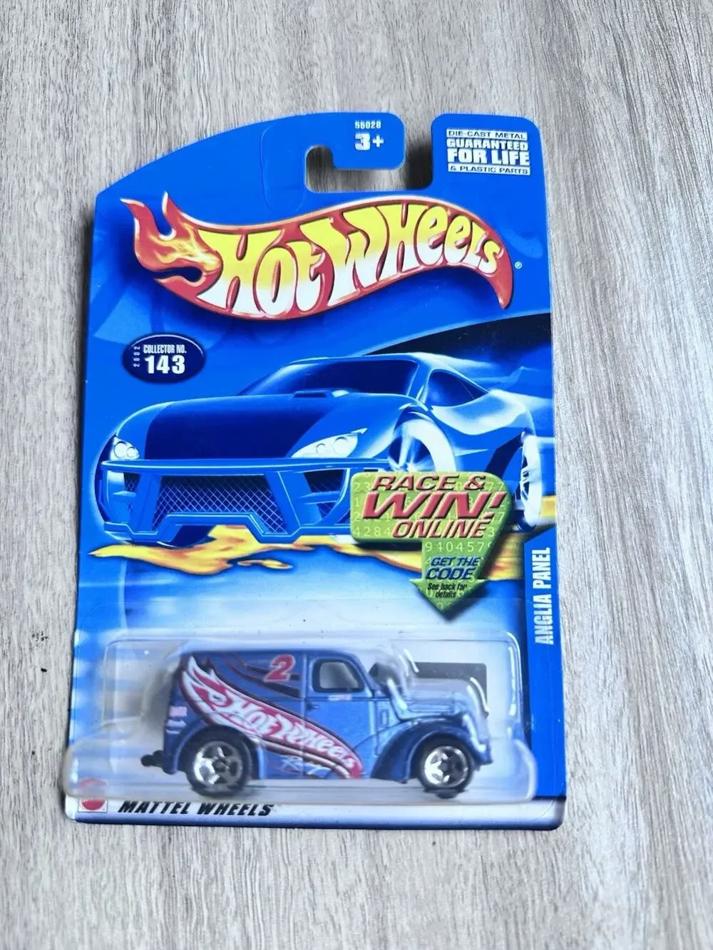 2002 Hot Wheels Anglia Panel #143 Truck Blue Card Mainline Series Blue New H61